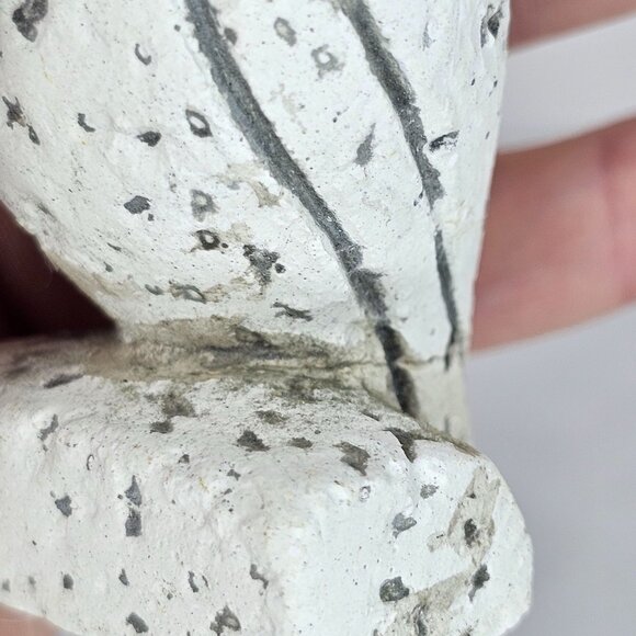 Vintage Hand Carved Stone Owl Figurine Greek Porous Stone White *Repaired* - Picture 9 of 9